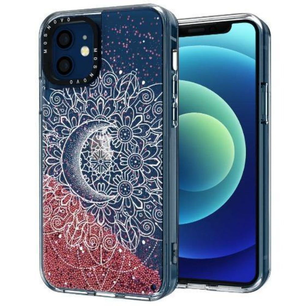Moon Henna Glitter Phone Case - iPhone 12 Mini Case - MOSNOVO