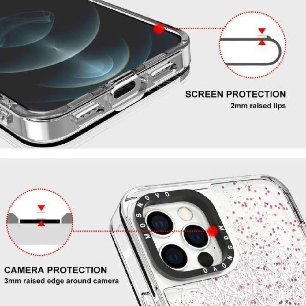 Moon Henna Glitter Phone Case - iPhone 12 Pro Max Case