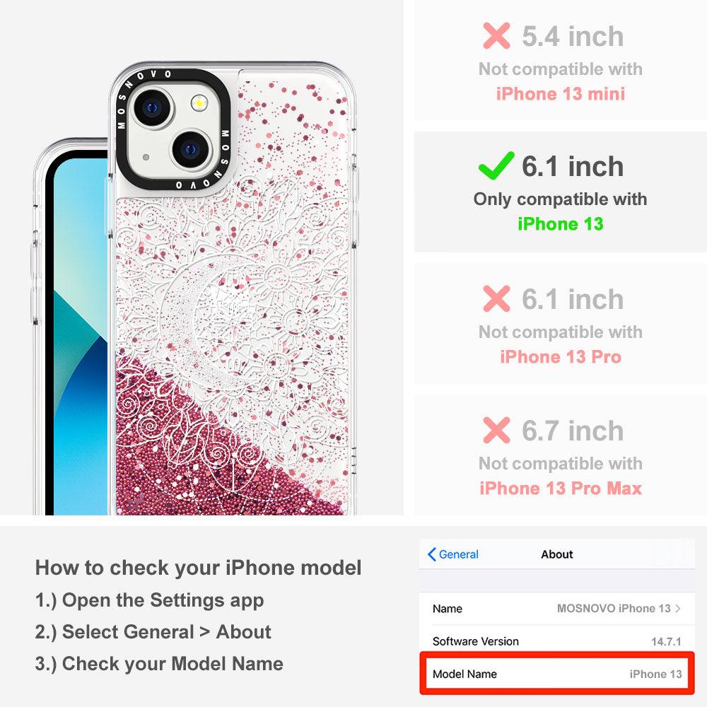 Moon Henna Glitter Phone Case - iPhone 13 Case - MOSNOVO