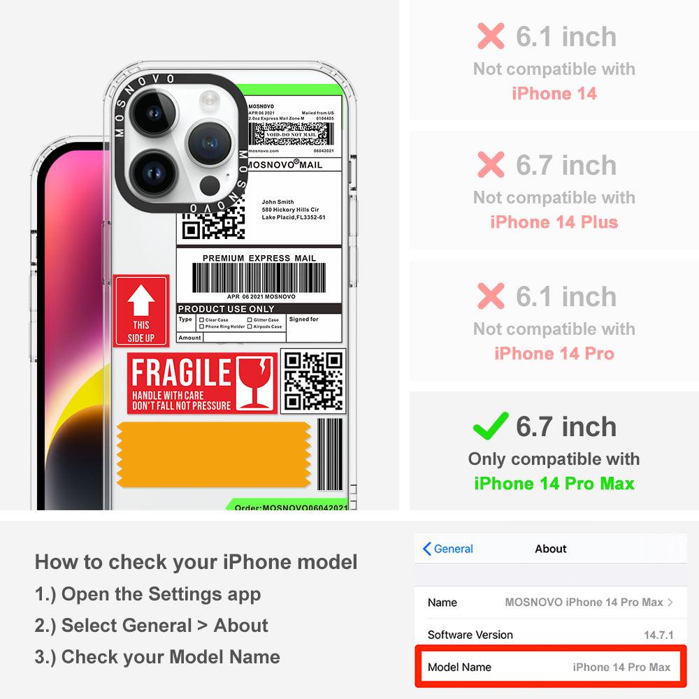 MOSNOVO LABEL Phone Case - iPhone 14 Pro Max Case - MOSNOVO