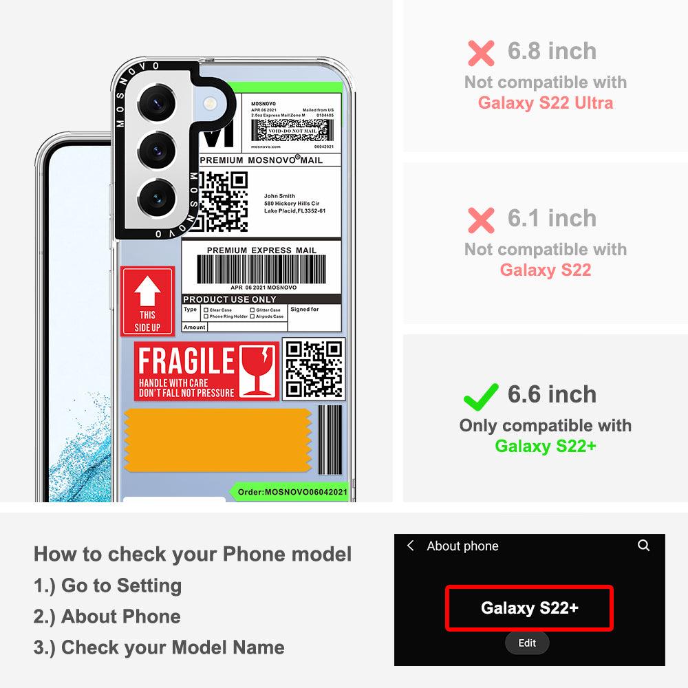 MOSNOVO Mail Label Phone Case - Samsung Galaxy S22 Plus Case - MOSNOVO
