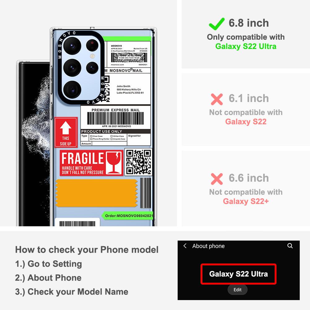 MOSNOVO Mail Label Phone Case - Samsung Galaxy S22 Ultra Case - MOSNOVO