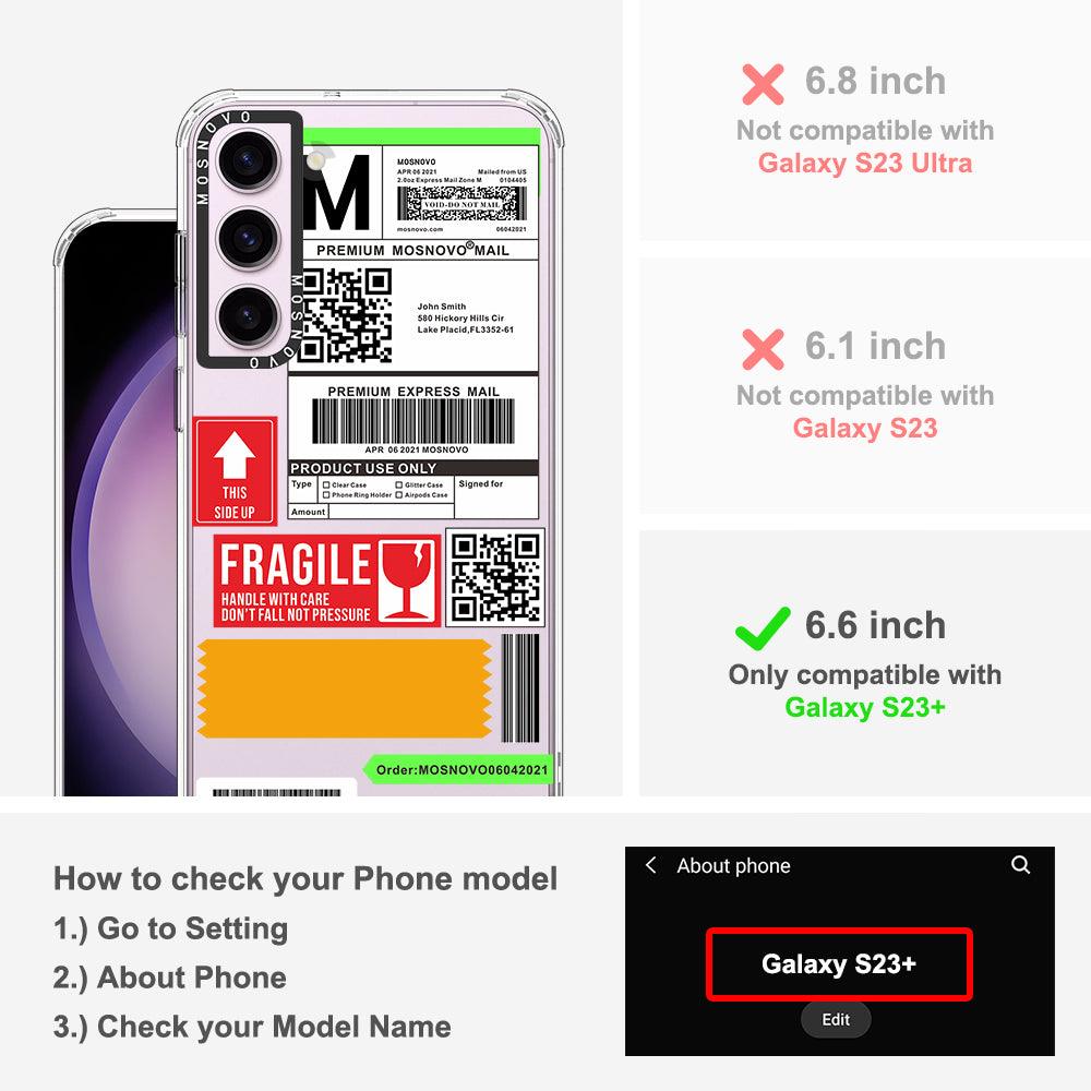 MOSNOVO Mail Label Phone Case - Samsung Galaxy S23 Plus Case - MOSNOVO