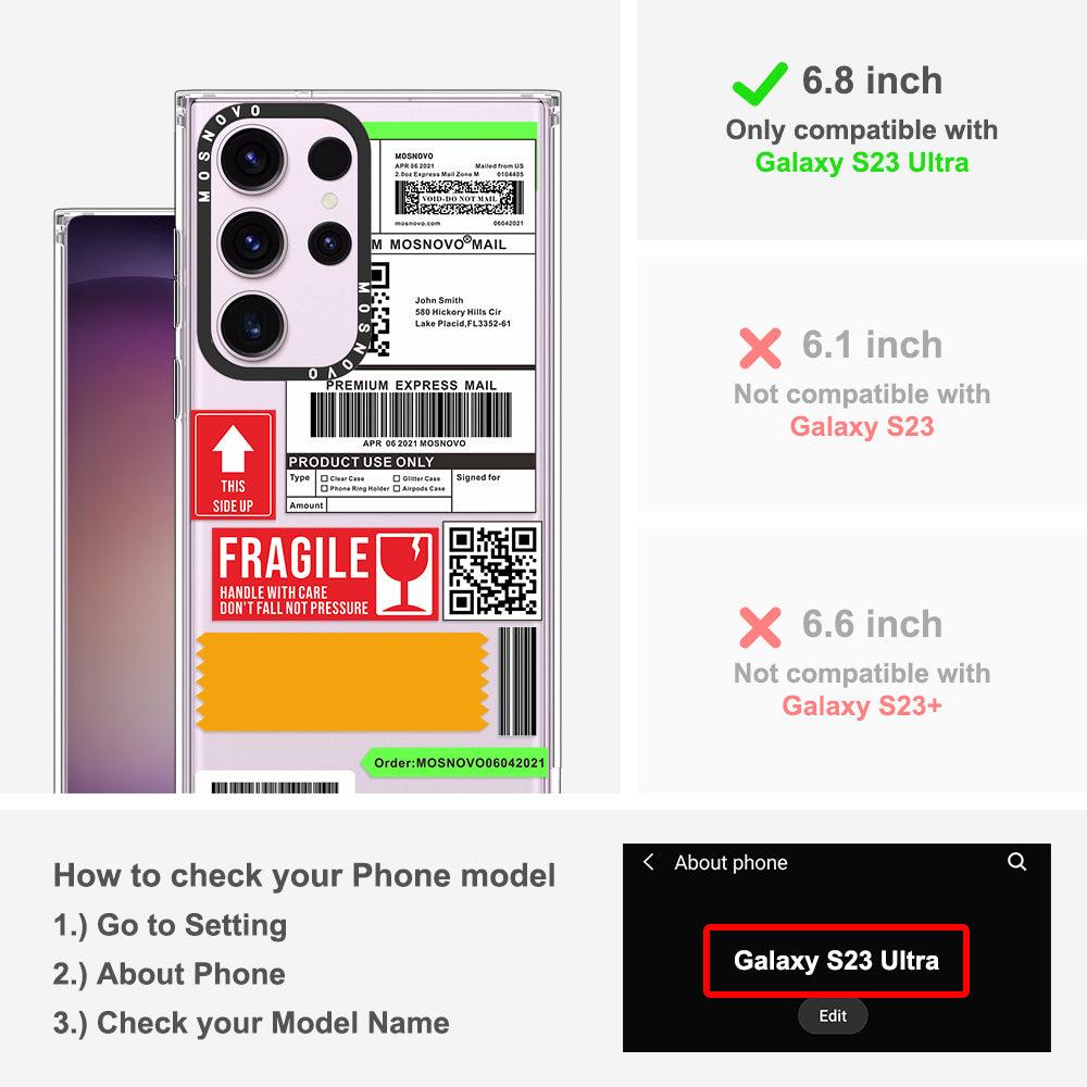 MOSNOVO Mail Label Phone Case - Samsung Galaxy S23 Ultra Case - MOSNOVO