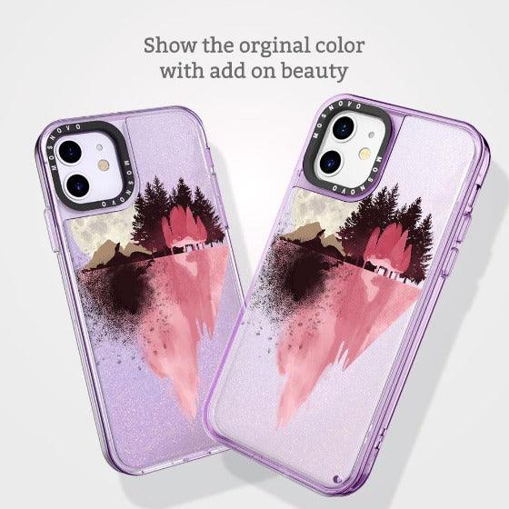 Mountain Landscape Glitter Phone Case - iPhone 11 Case - MOSNOVO