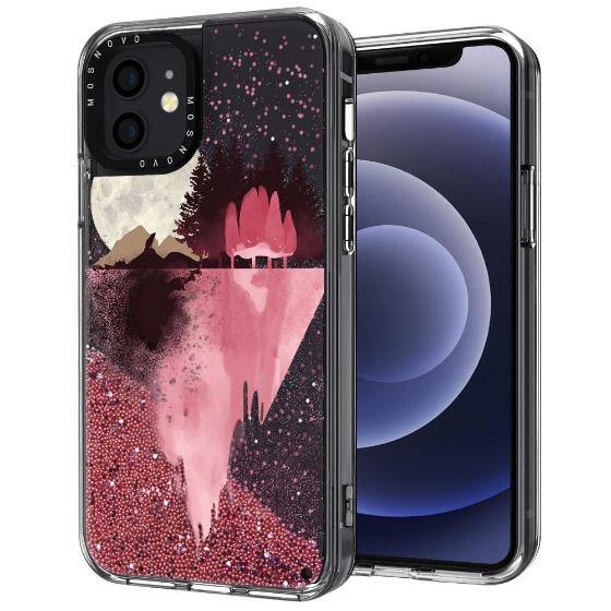 Mountain Landscape Glitter Phone Case - iPhone 12 Mini Case - MOSNOVO