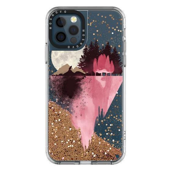 Mountain Landscape Glitter Phone Case - iPhone 12 Pro Case - MOSNOVO