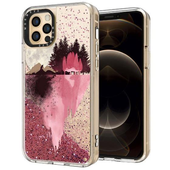 Mountain Landscape Glitter Phone Case - iPhone 12 Pro Case - MOSNOVO