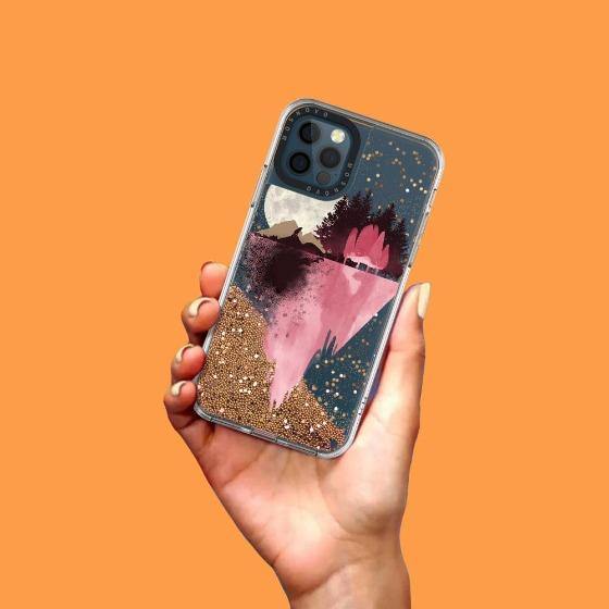Mountain Landscape Glitter Phone Case - iPhone 12 Pro Max Case - MOSNOVO