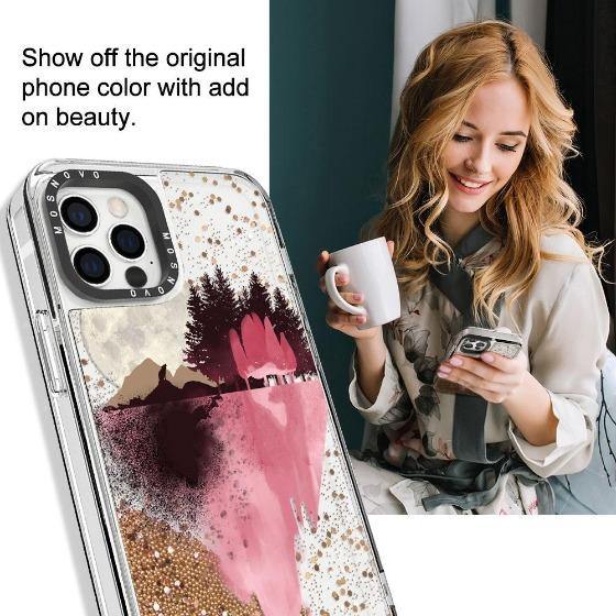Mountain Landscape Glitter Phone Case - iPhone 12 Pro Max Case - MOSNOVO