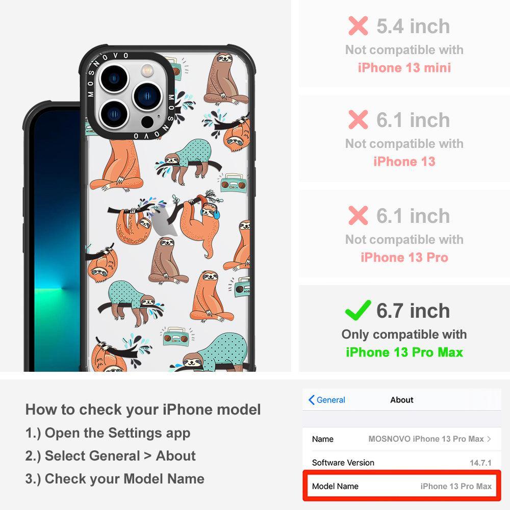 Musical Sloth Phone Case - iPhone 13 Pro Max Case - MOSNOVO