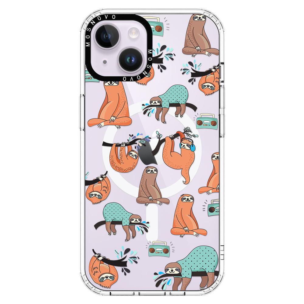 Musical Sloth Phone Case - iPhone 14 Plus Case - MOSNOVO