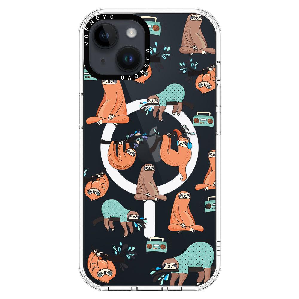 Musical Sloth Phone Case - iPhone 14 Plus Case - MOSNOVO