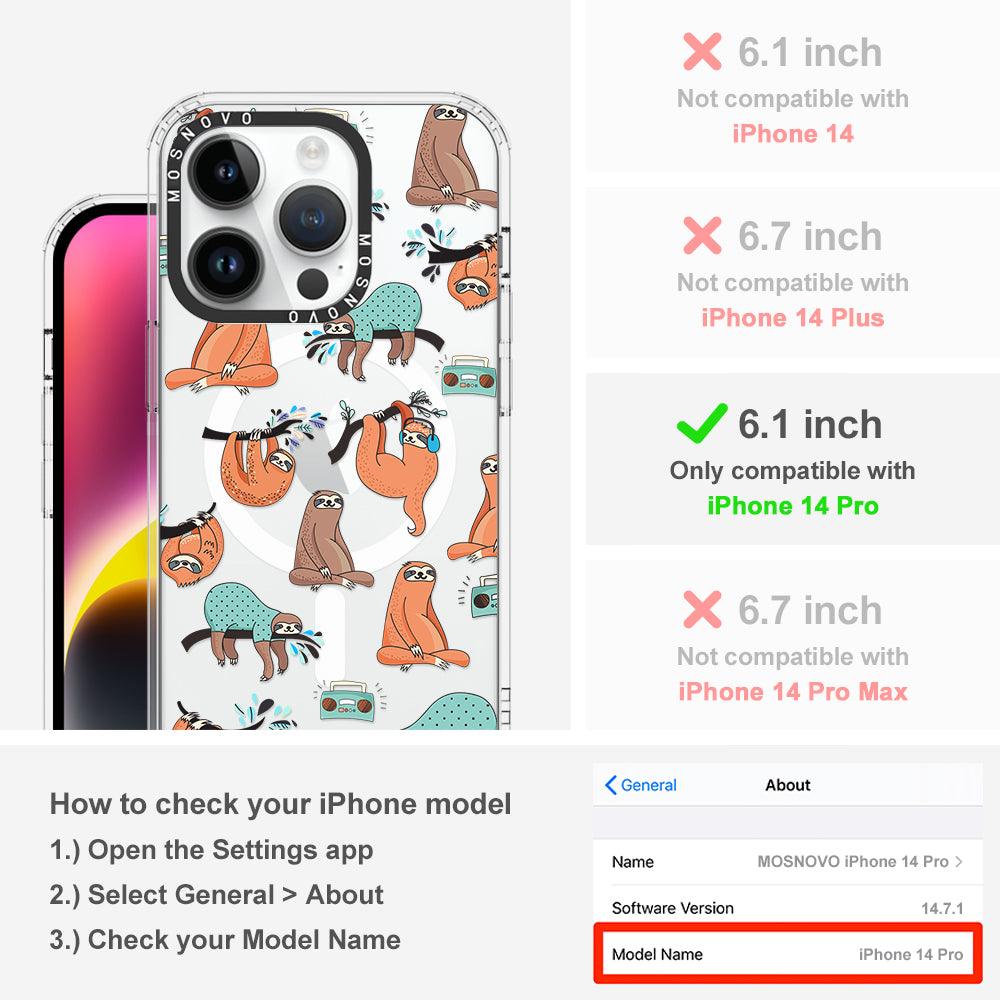 Musical Sloth Phone Case - iPhone 14 Pro Case - MOSNOVO