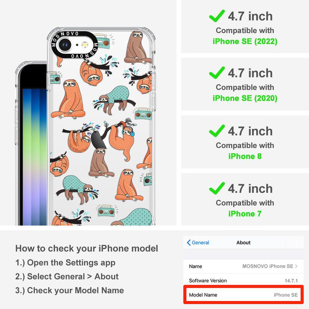 Musical Sloth Phone Case - iPhone SE 2022 Case - MOSNOVO