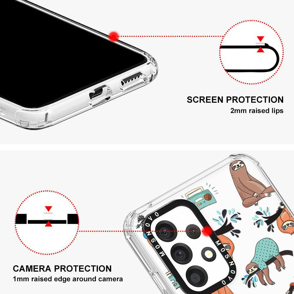 Musical Sloth Phone Case - Samsung Galaxy A53 Case - MOSNOVO