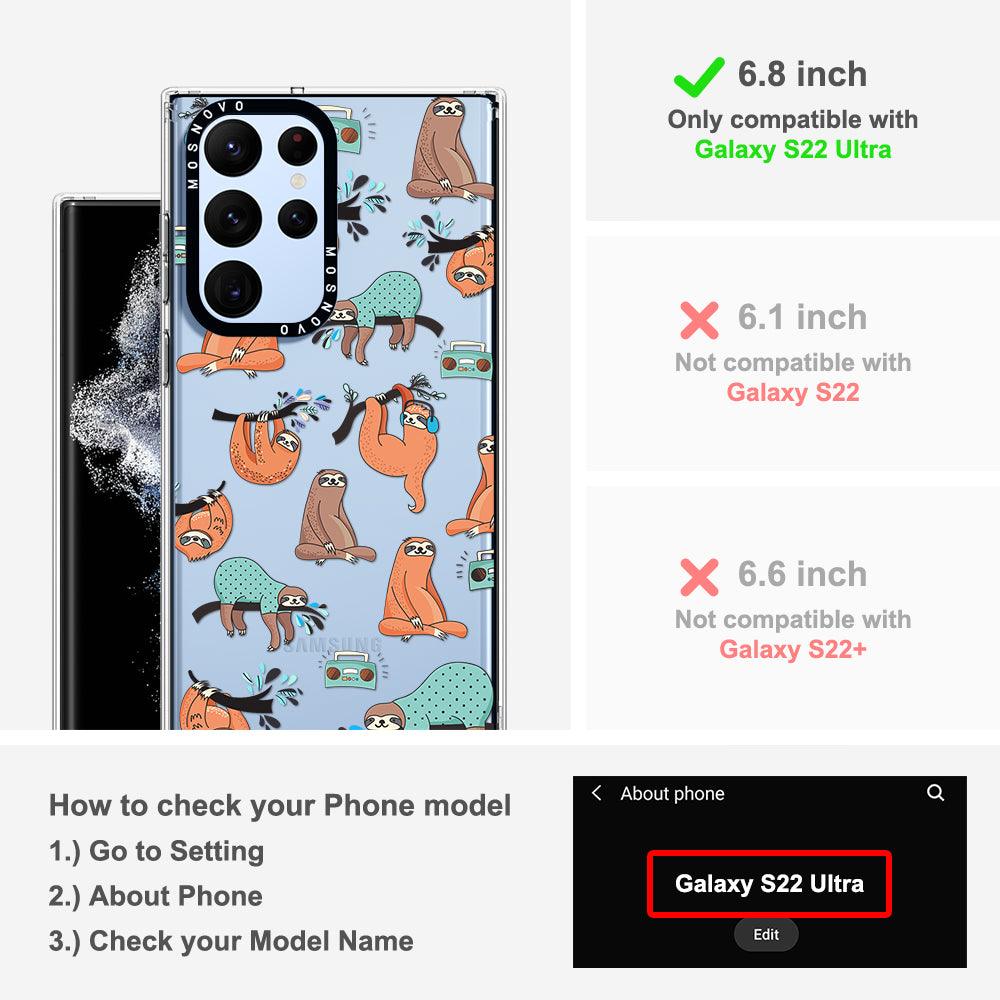 Musical Sloth Phone Case - Samsung Galaxy S22 Ultra Case - MOSNOVO