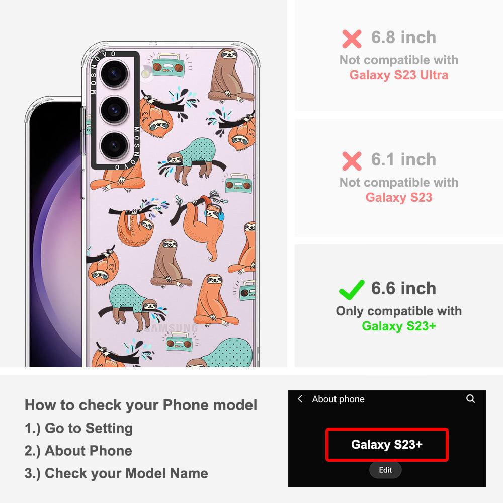 Musical Sloth Phone Case - Samsung Galaxy S23 Plus Case - MOSNOVO