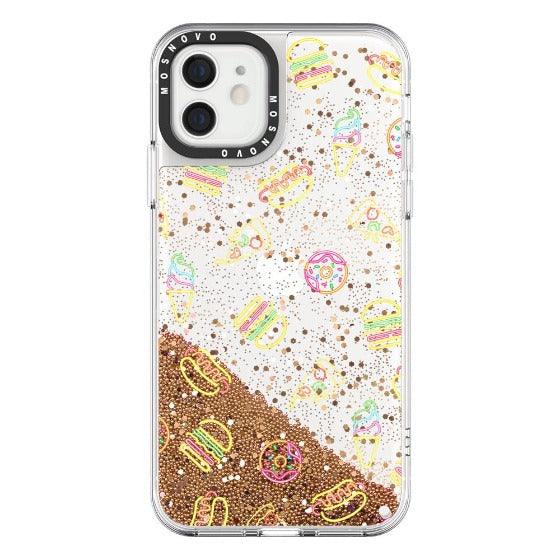 Neon Burgers Glitter Phone Case - iPhone 12 Case - MOSNOVO