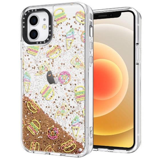Neon Burgers Glitter Phone Case - iPhone 12 Mini Case - MOSNOVO