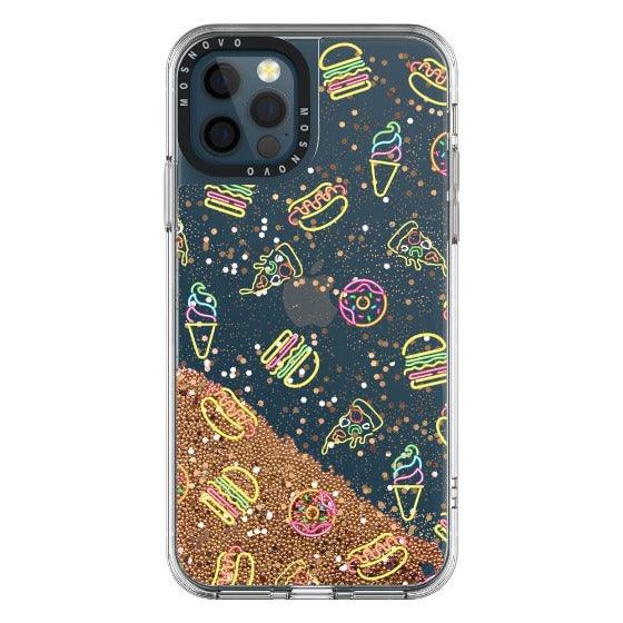 Neon Burgers Glitter Phone Case - iPhone 12 Pro Case - MOSNOVO