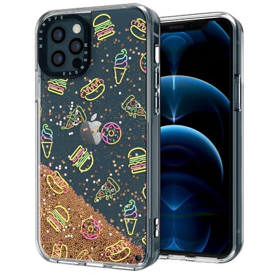 Neon Burgers Glitter Phone Case - iPhone 12 Pro Case - MOSNOVO