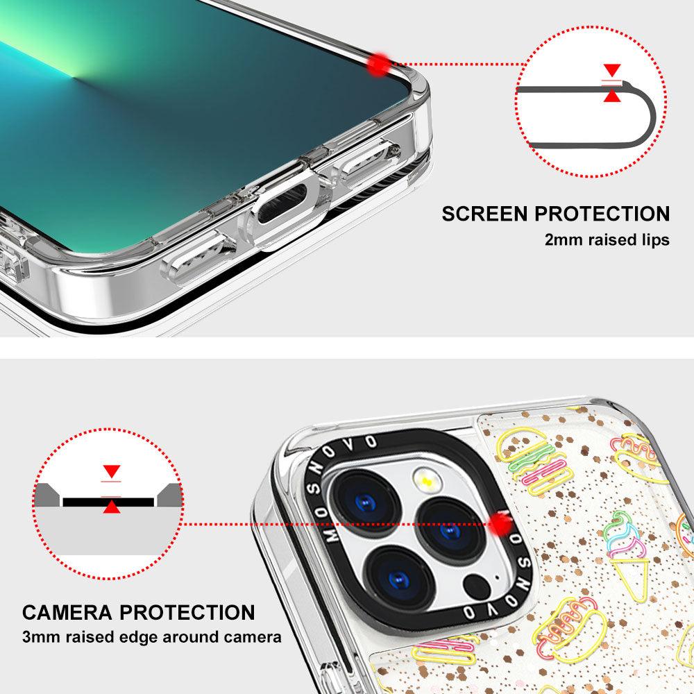 Neon Burgers Glitter Phone Case - iPhone 13 Pro Max Case - MOSNOVO