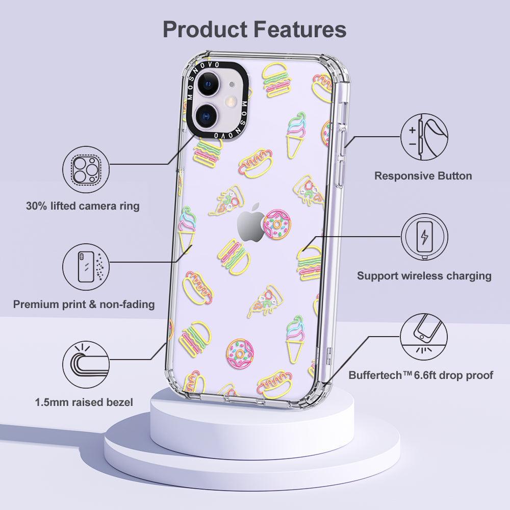 Neon Burgers Phone Case - iPhone 11 Case - MOSNOVO