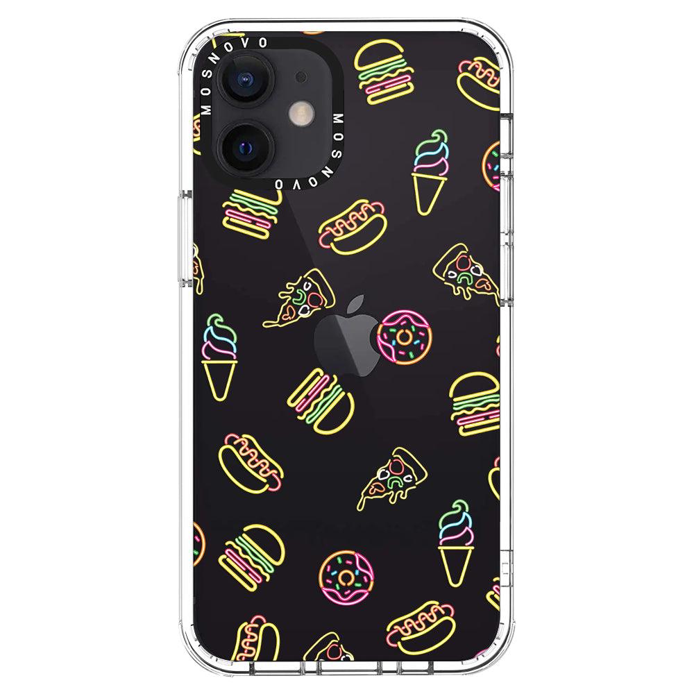 Neon Junk Food Phone Case - iPhone 12 Mini Case - MOSNOVO