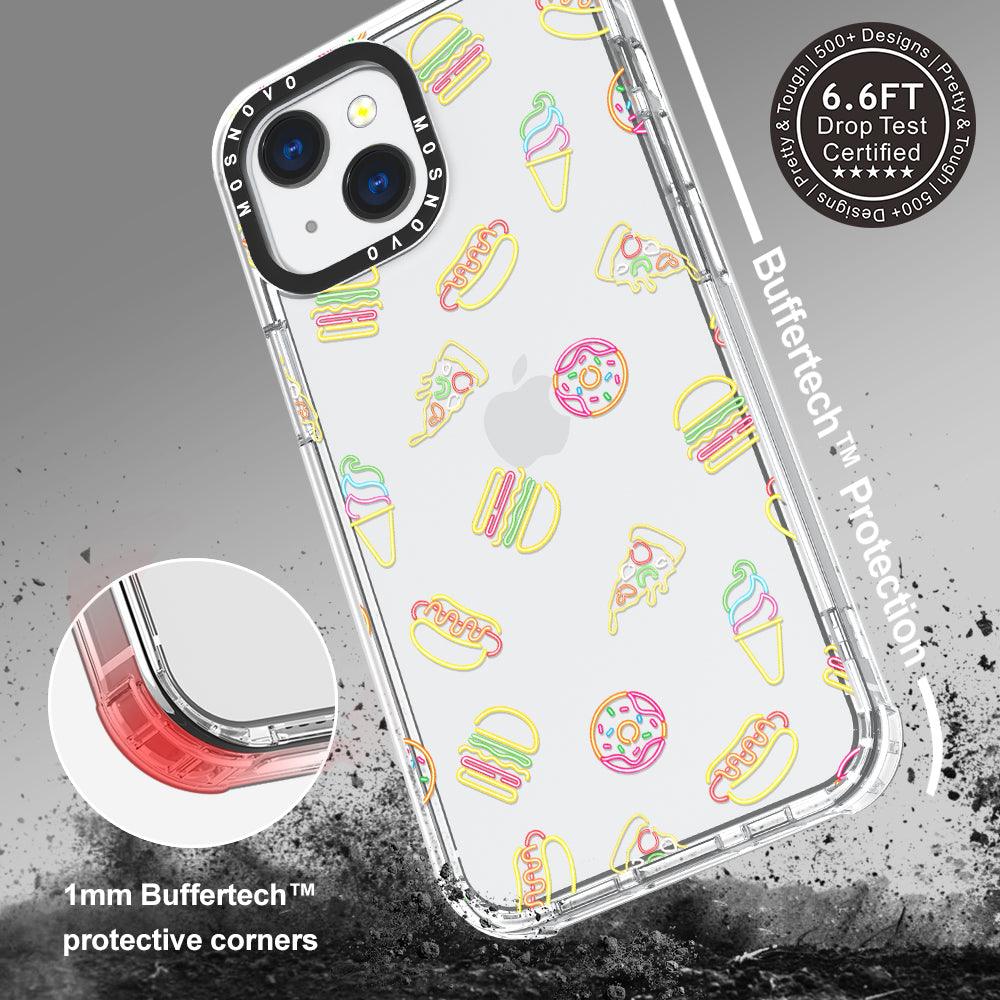 Neon Burgers Phone Case - iPhone 13 Mini Case - MOSNOVO