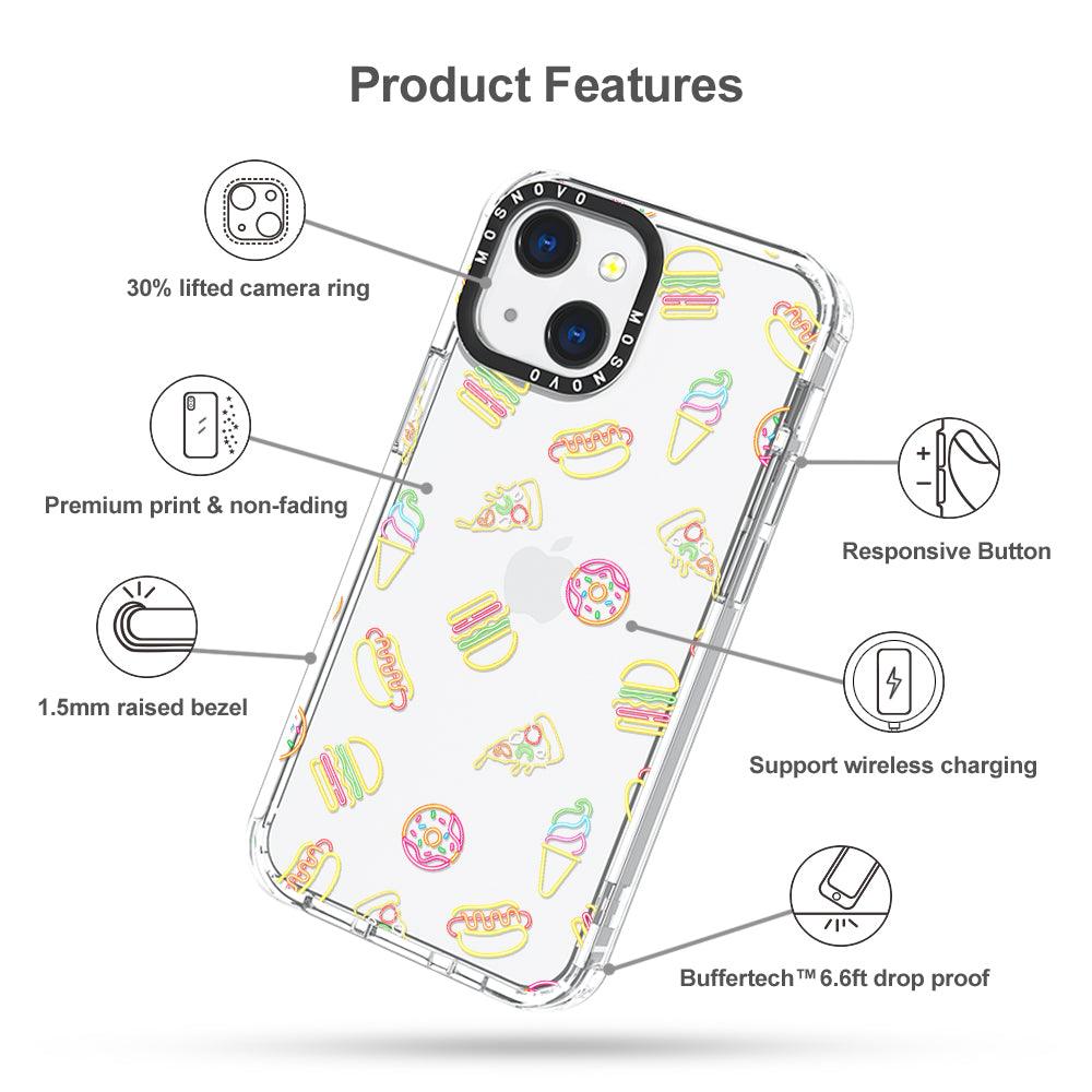 Neon Burgers Phone Case - iPhone 13 Mini Case - MOSNOVO