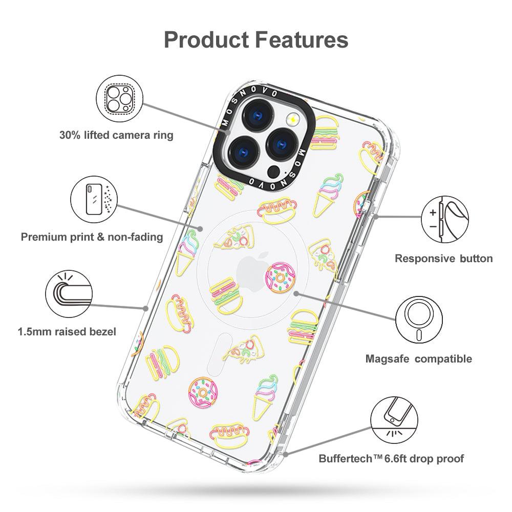 Neon Burgers Phone Case - iPhone 13 Pro Case - MOSNOVO