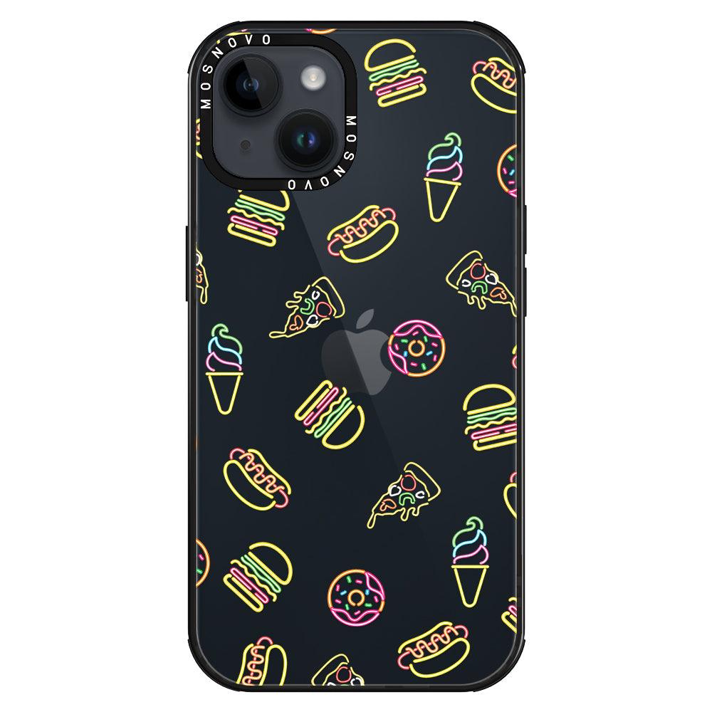 Neon Burgers Phone Case - iPhone 14 Plus Case - MOSNOVO