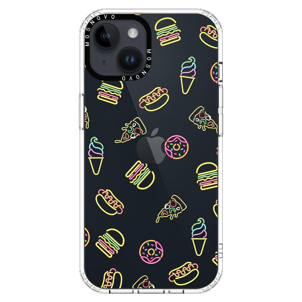 Neon Burgers Phone Case - iPhone 14 Plus Case - MOSNOVO