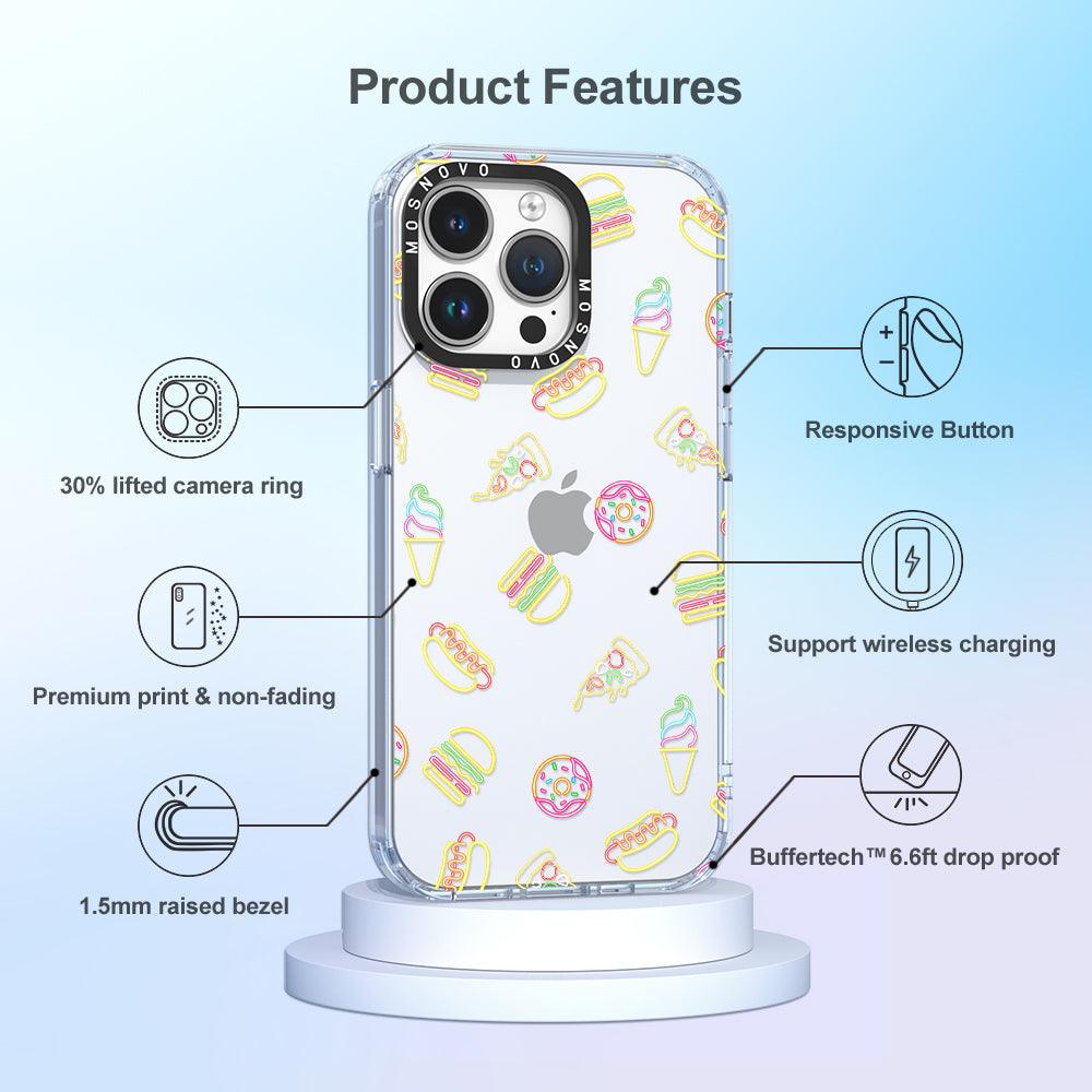 Neon Burgers Phone Case - iPhone 14 Pro Max Case - MOSNOVO