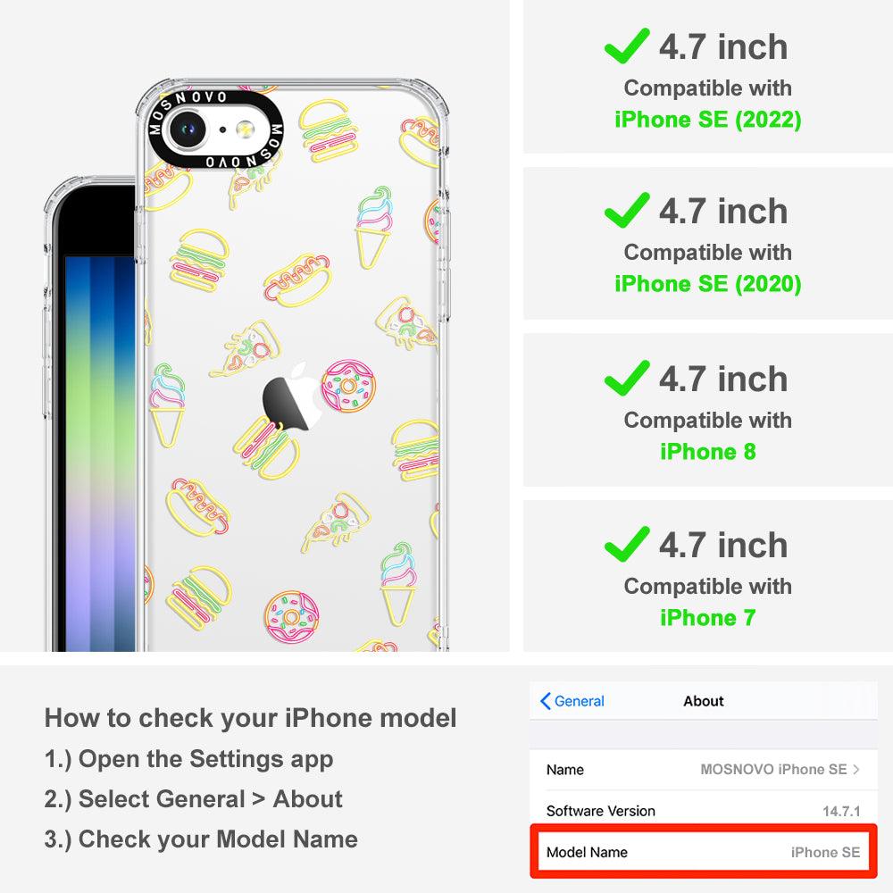 Neon Burgers Phone Case - iPhone SE 2020 Case - MOSNOVO