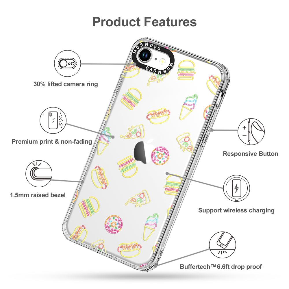 Neon Burgers Phone Case - iPhone SE 2020 Case - MOSNOVO