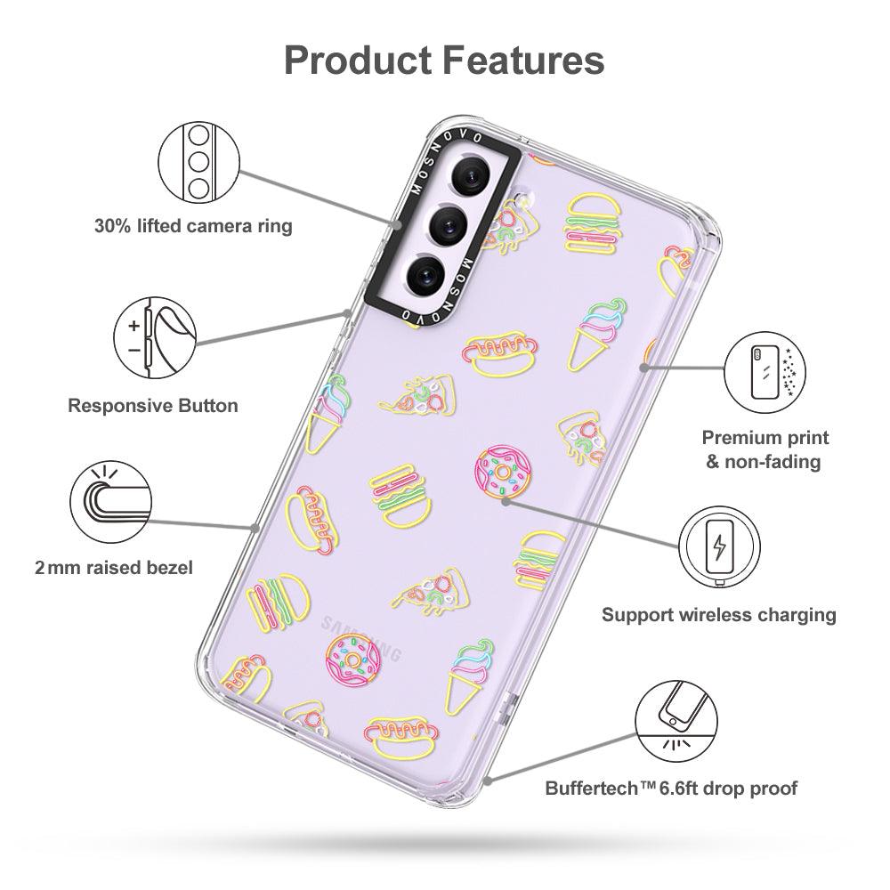 Neon Junk Food Phone Case - Samsung Galaxy S21 FE Case - MOSNOVO