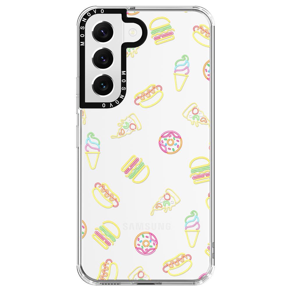 Neon Junk Food Phone Case - Samsung Galaxy S22 Plus Case - MOSNOVO