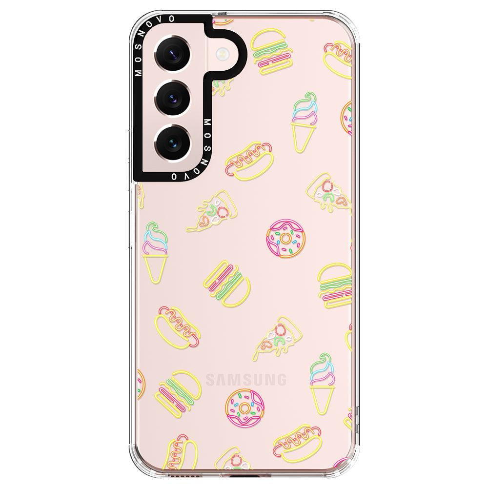 Neon Junk Food Phone Case - Samsung Galaxy S22 Plus Case - MOSNOVO