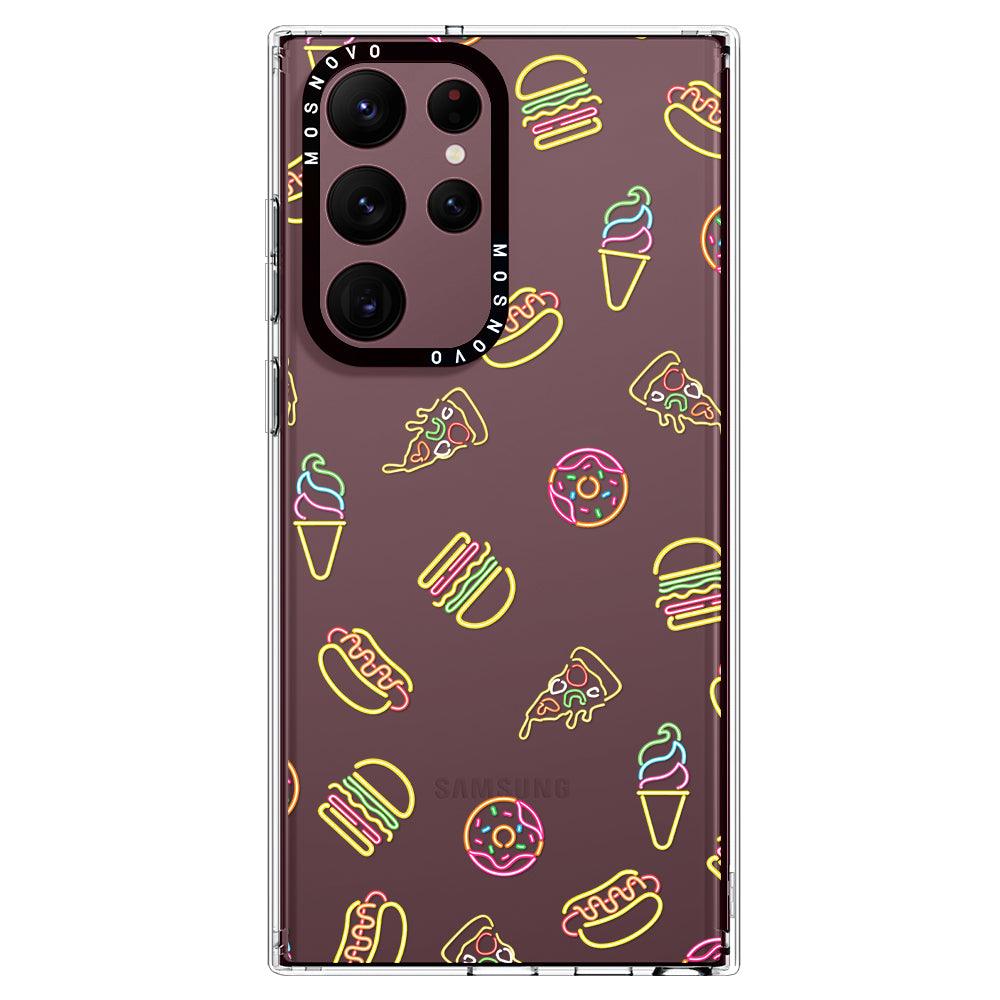 Neon Junk Food Phone Case - Samsung Galaxy S22 Ultra Case - MOSNOVO