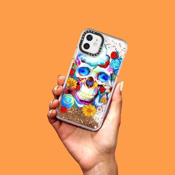 Neon Skull Glitter Phone Case - iPhone 12 Case - MOSNOVO