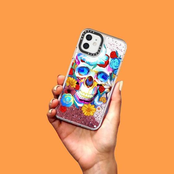 Neon Skull Glitter Phone Case - iPhone 12 Case - MOSNOVO