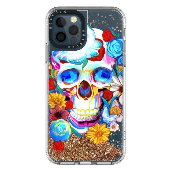 Neon Skull Glitter Phone Case - iPhone 12 Pro Case - MOSNOVO