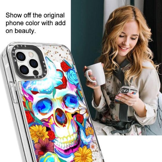 Neon Skull Glitter Phone Case - iPhone 12 Pro Case - MOSNOVO