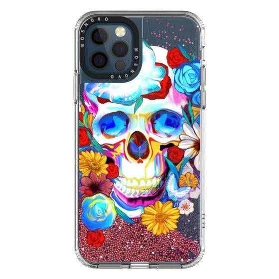 Neon Skull Glitter Phone Case - iPhone 12 Pro Max Case - MOSNOVO