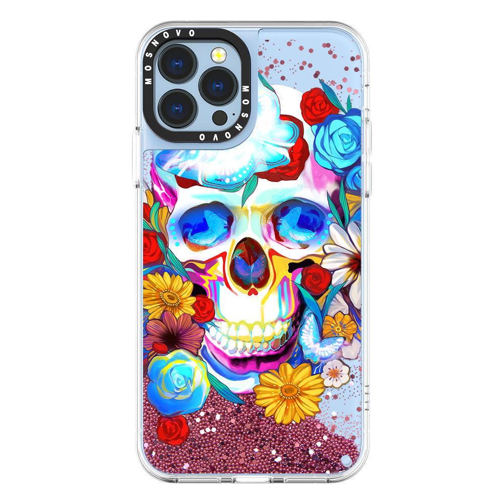 Neon Skull Glitter Phone Case - iPhone 13 Pro Max Case - MOSNOVO