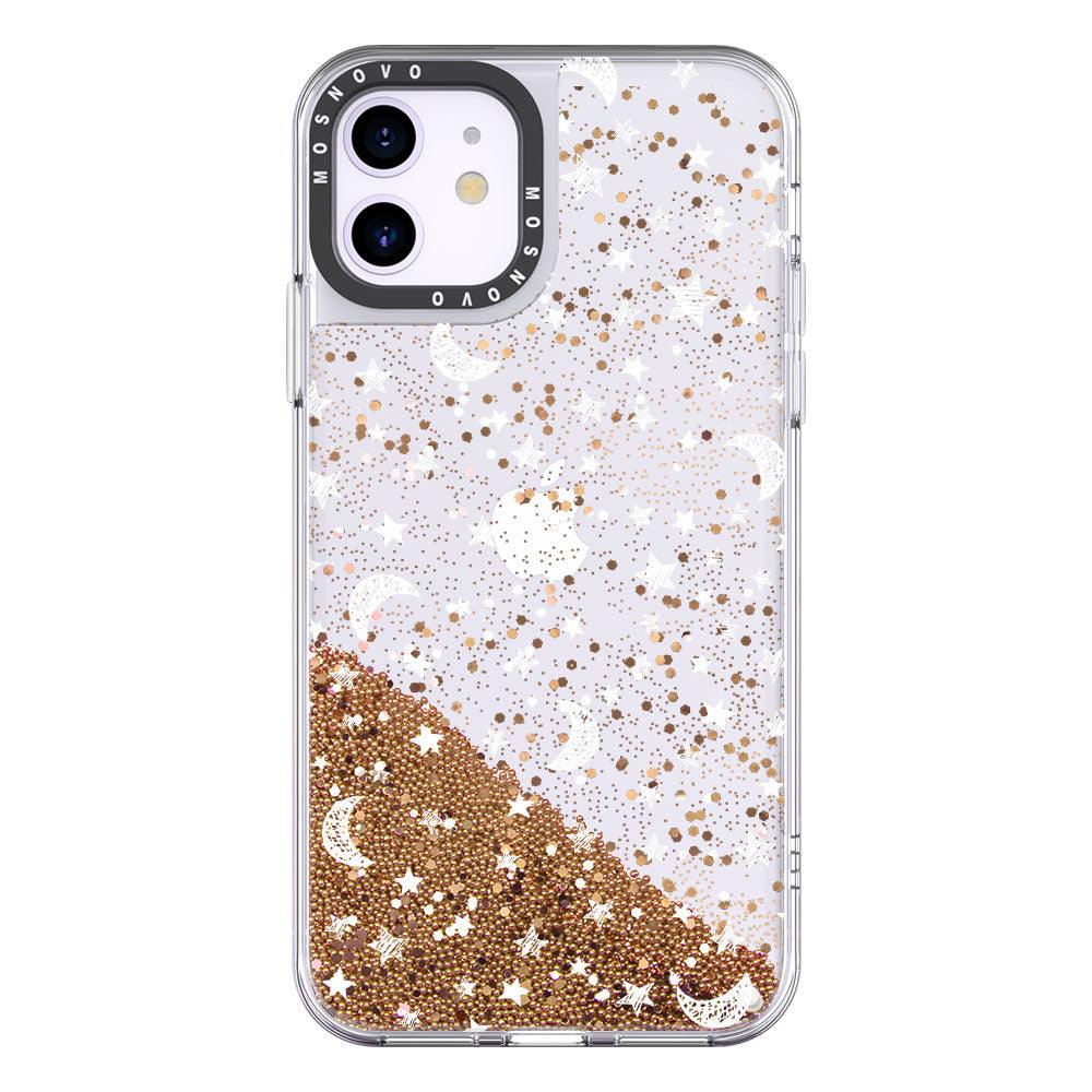 Night Moon Sky Glitter Phone Case - iPhone 11 Case - MOSNOVO