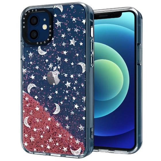 Night Moon Sky Glitter Phone Case - iPhone 12 Case - MOSNOVO