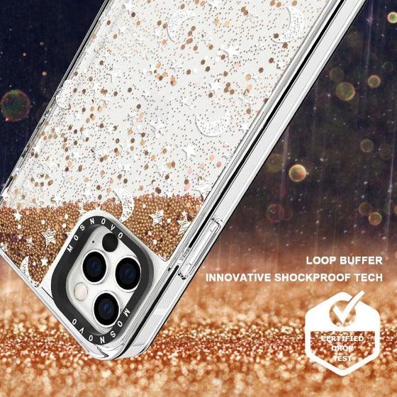 Night Moon Sky Glitter Phone Case - iPhone 12 Pro Case - MOSNOVO